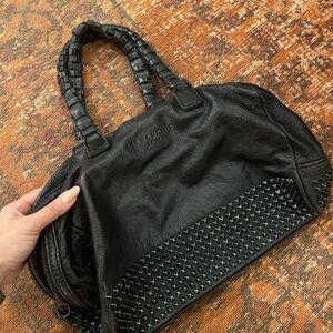 Rare Liebeskind Black Studded Leather Handbag